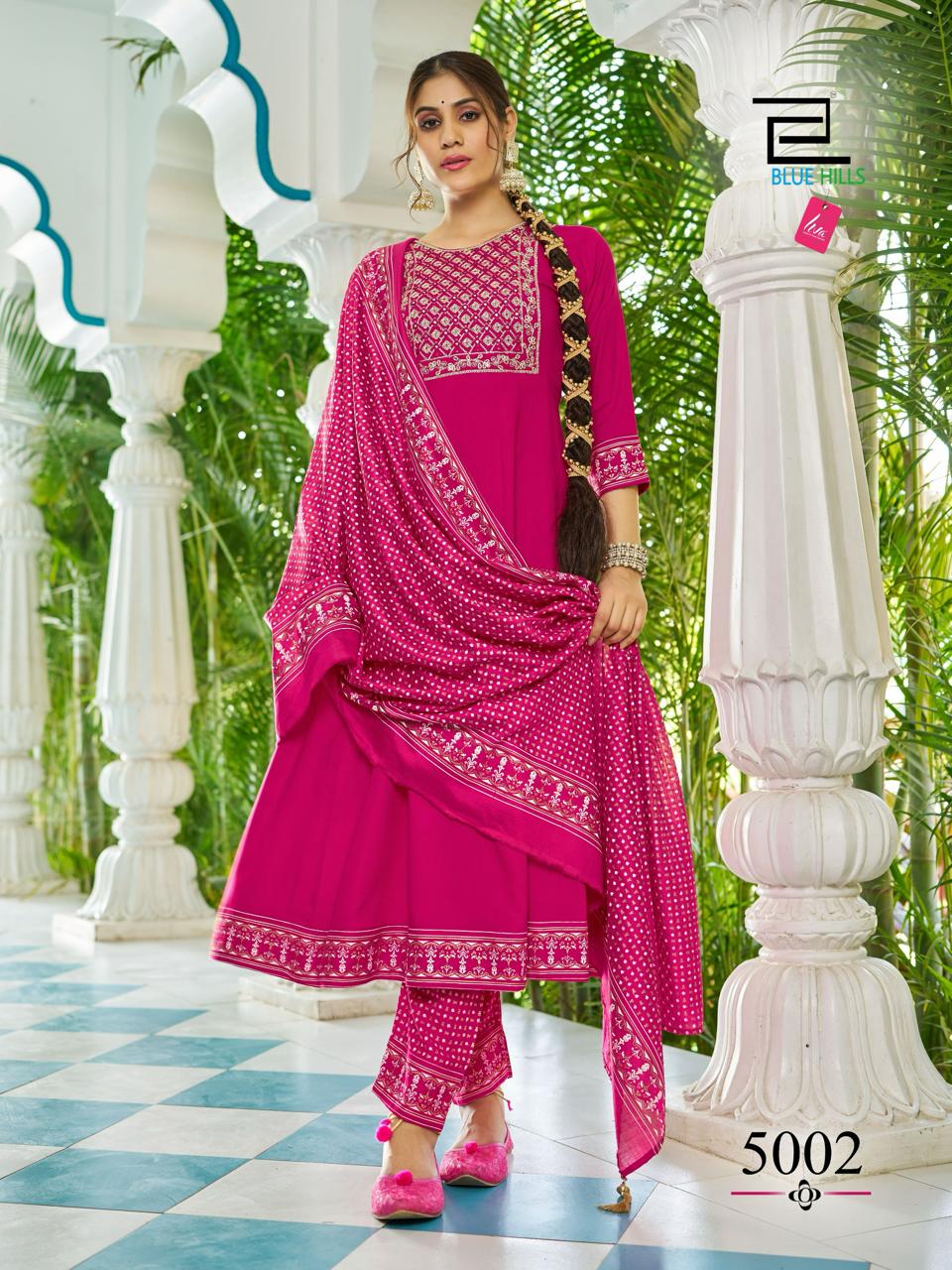 Jailer Vol 5 By Blue Hills Rayon Anarkali Kurti With Bottom Dupatta Wholesale Price In Surat
